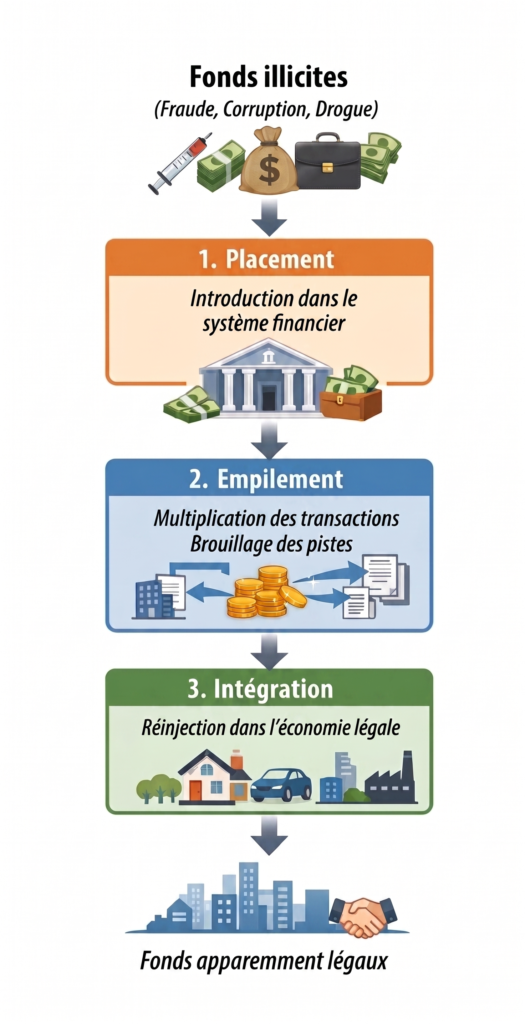processus de blanchiement de capitaux